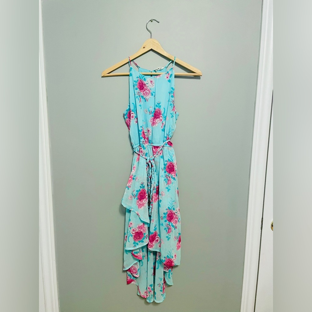 Floral High Low Kids Dress